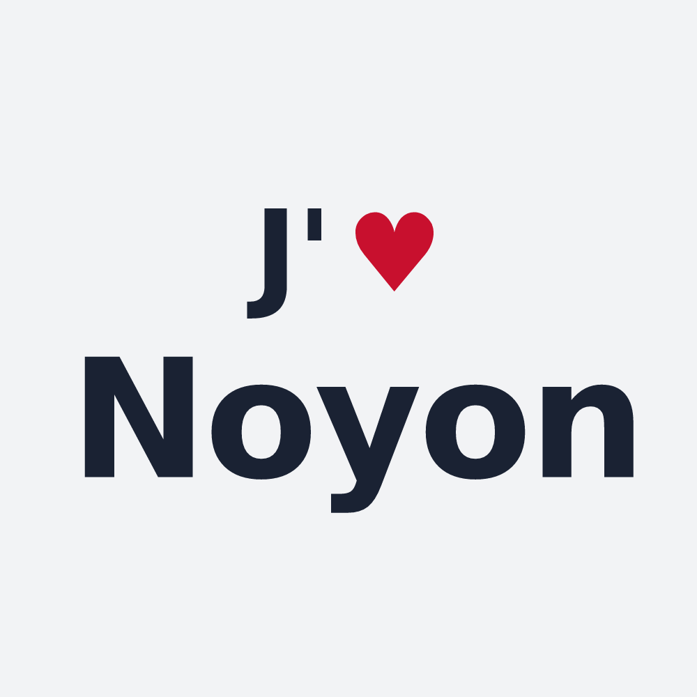 Poster personnalisé Noyon — design « J'aime Noyon » imprimé sur le poster