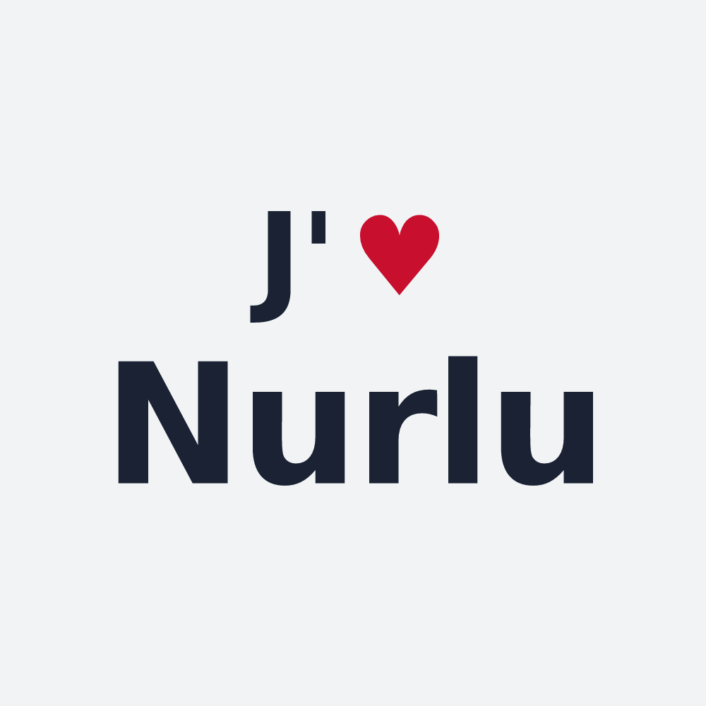 Poster personnalisé Nurlu — design « J'aime Nurlu » imprimé sur le poster