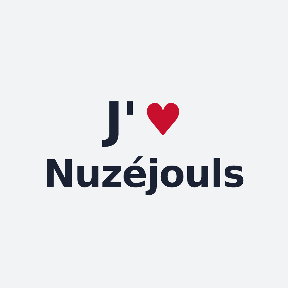 Poster personnalisé Nuzéjouls — design « J'aime Nuzéjouls » imprimé sur le poster