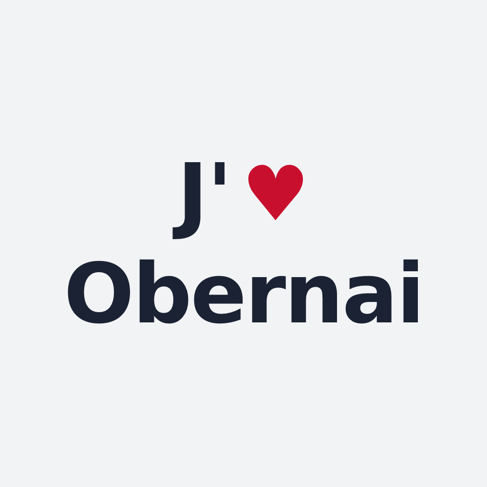 Poster personnalisé Obernai — design « J'aime Obernai » imprimé sur le poster