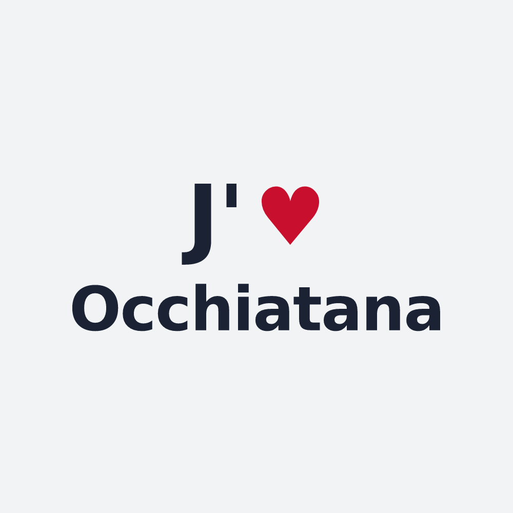 Poster personnalisé Occhiatana — design J'aime Occhiatana