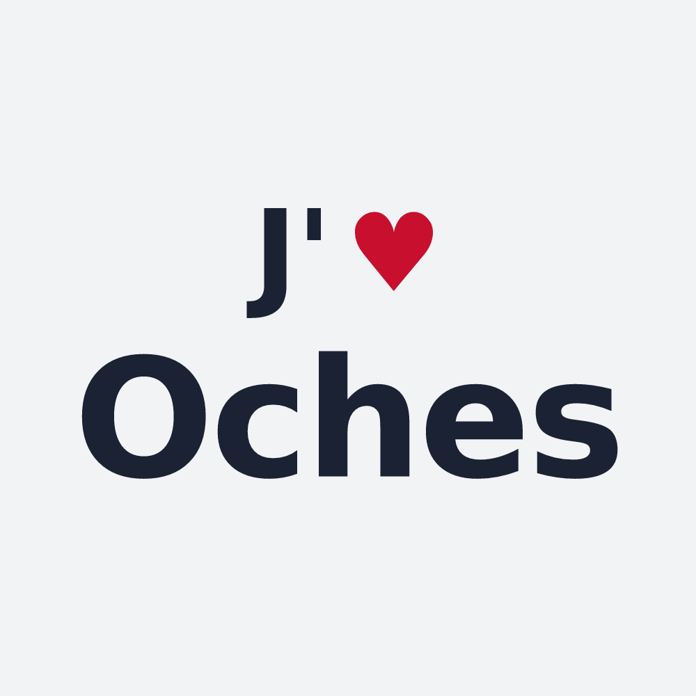 Poster personnalisé Oches — design « J'aime Oches » imprimé sur le poster