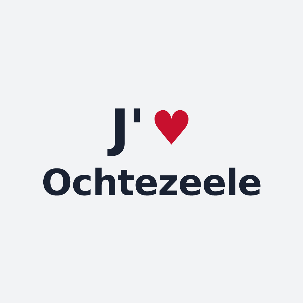 Poster personnalisé Ochtezeele — design « J'aime Ochtezeele » imprimé sur le poster