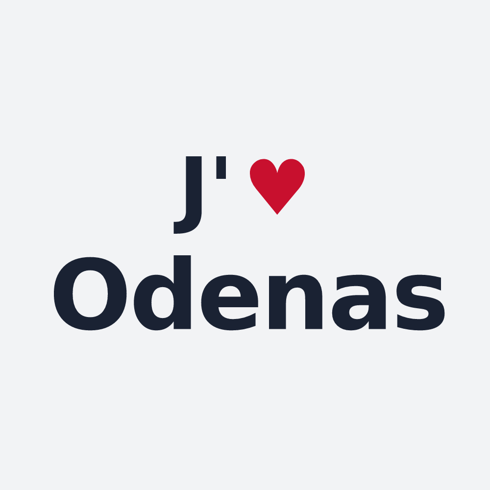 Poster personnalisé Odenas — design « J'aime Odenas » imprimé sur le poster