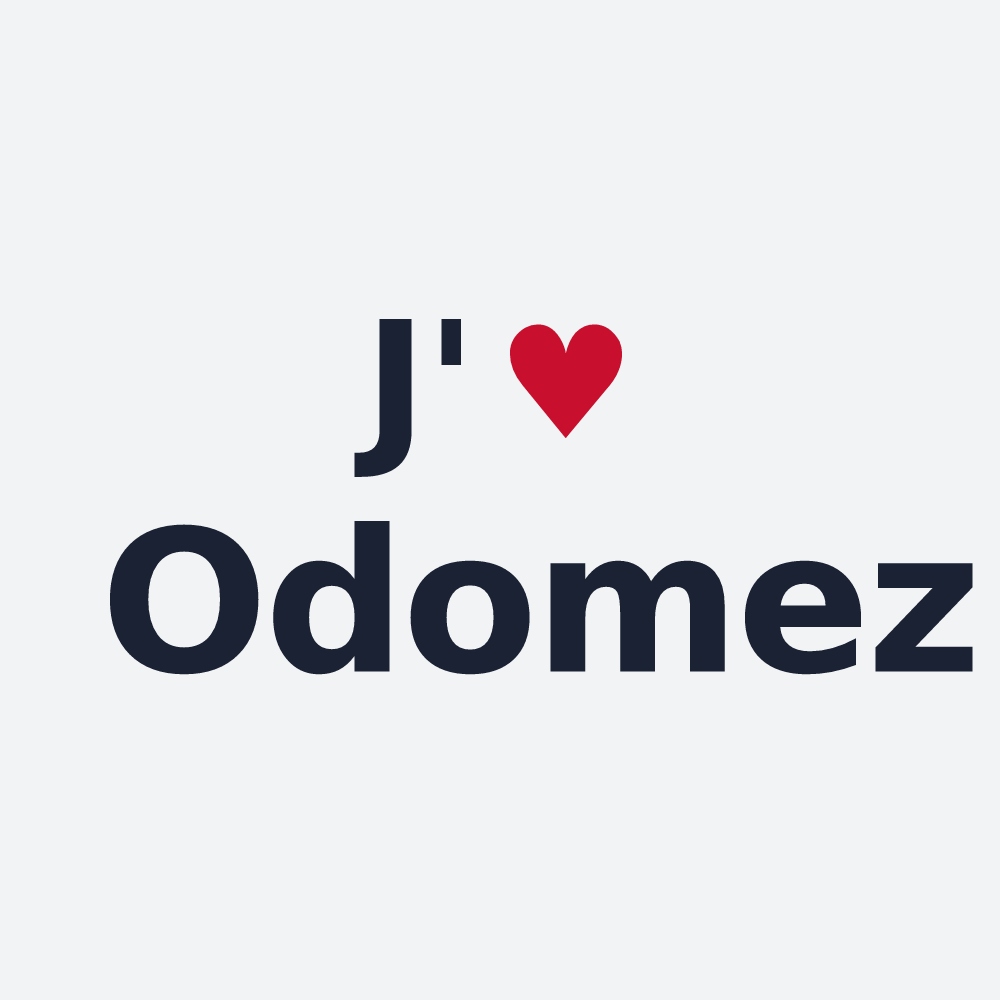 Poster personnalisé Odomez — design « J'aime Odomez » imprimé sur le poster