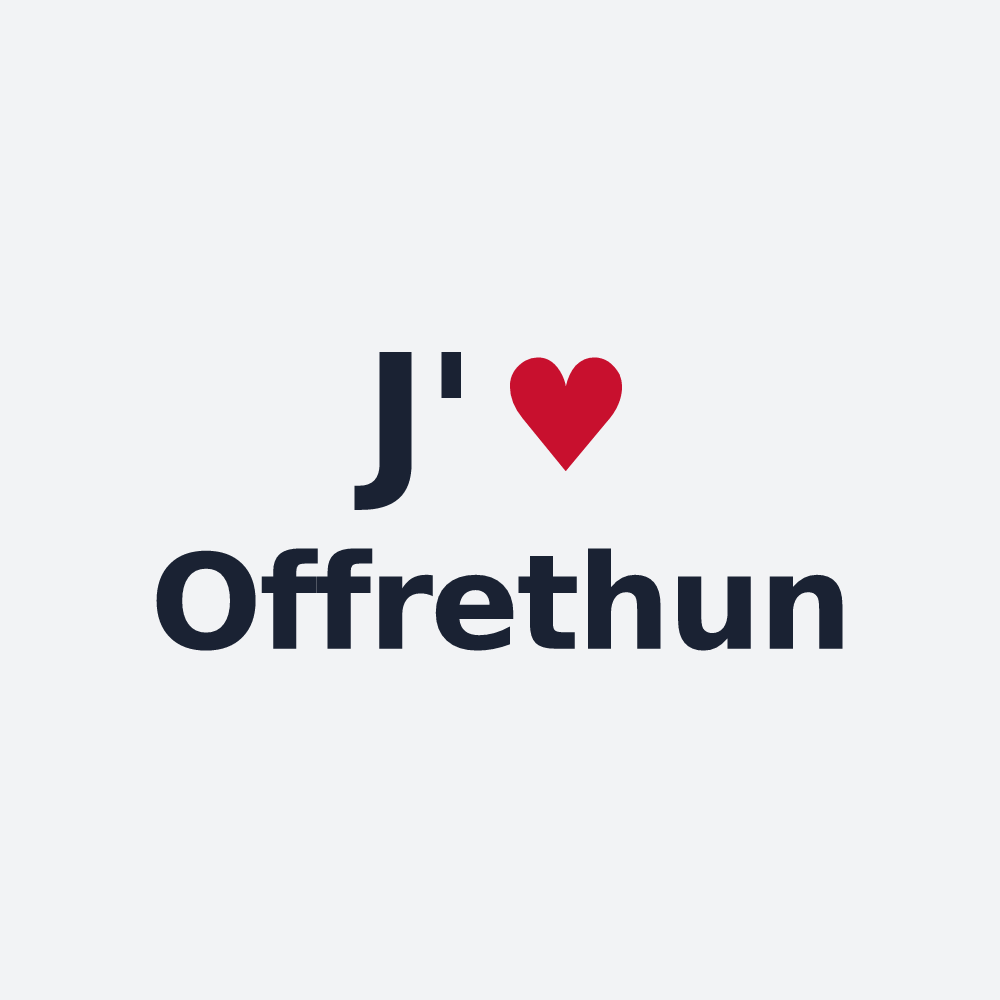 Poster personnalisé Offrethun — design J'aime Offrethun