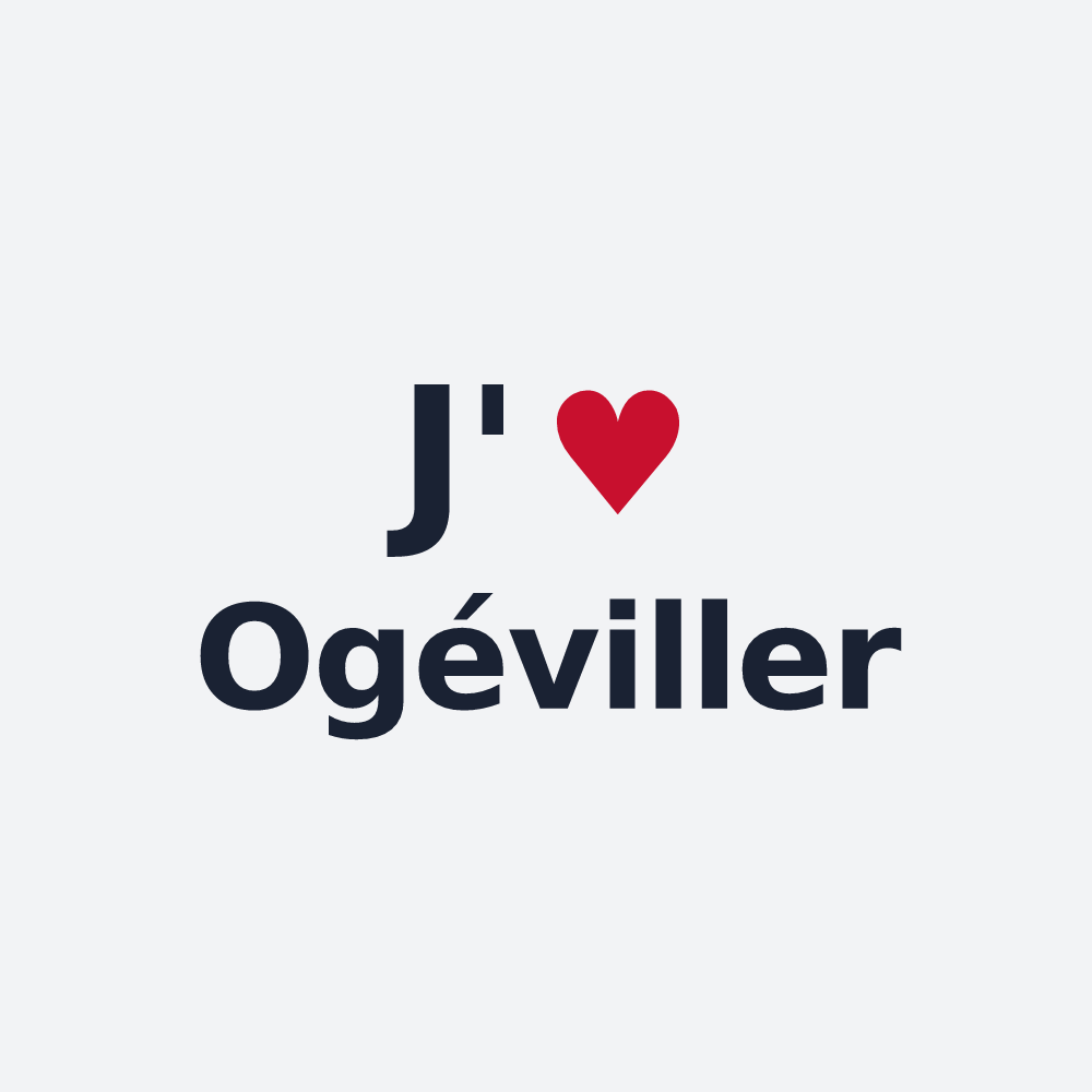 Poster personnalisé Ogéviller — design « J'aime Ogéviller » imprimé sur le poster