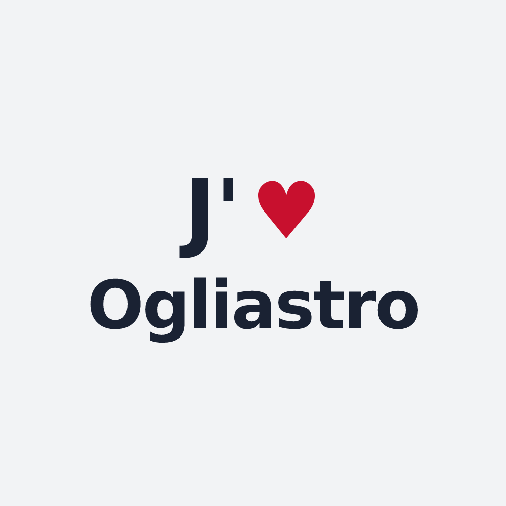 Poster personnalisé Ogliastro — design J'aime Ogliastro
