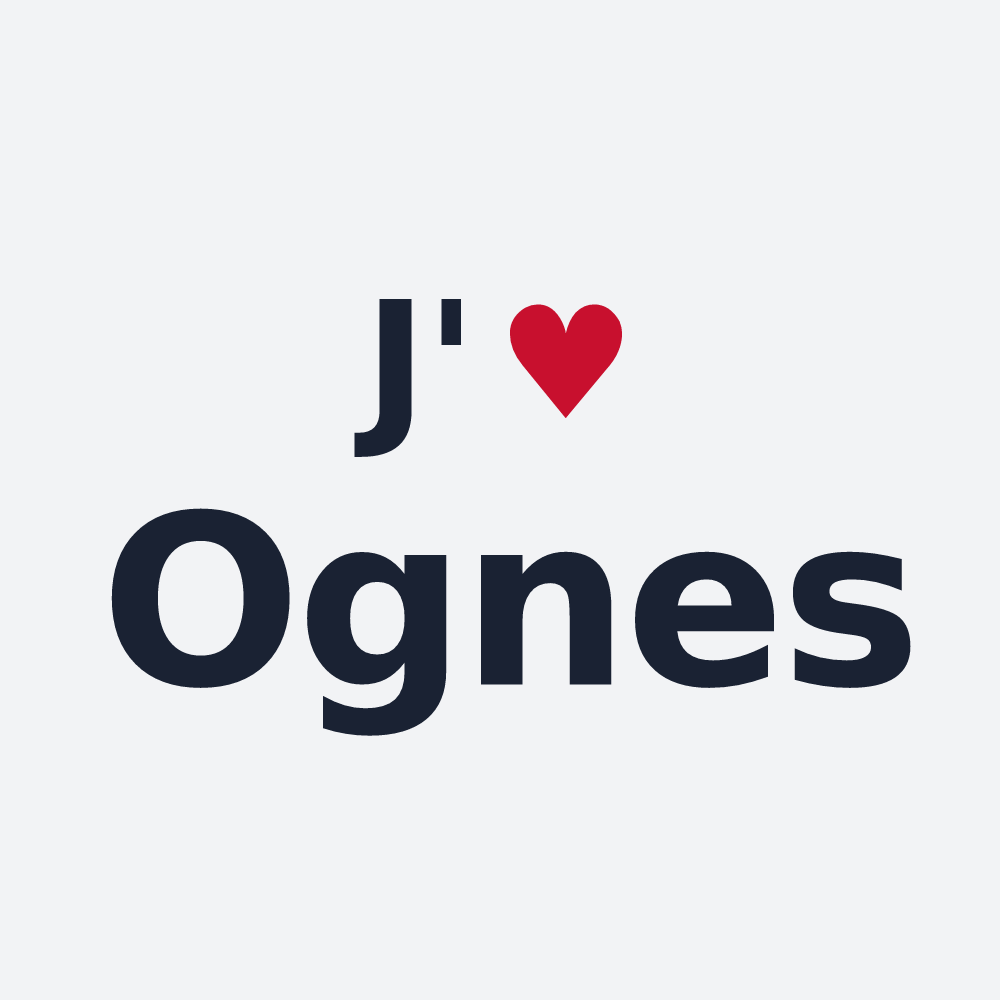 Poster personnalisé Ognes — design J'aime Ognes