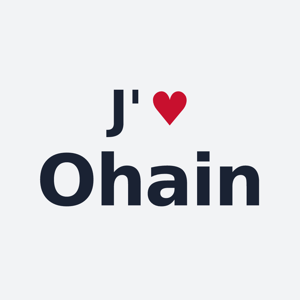 Poster personnalisé Ohain — design « J'aime Ohain » imprimé sur le poster