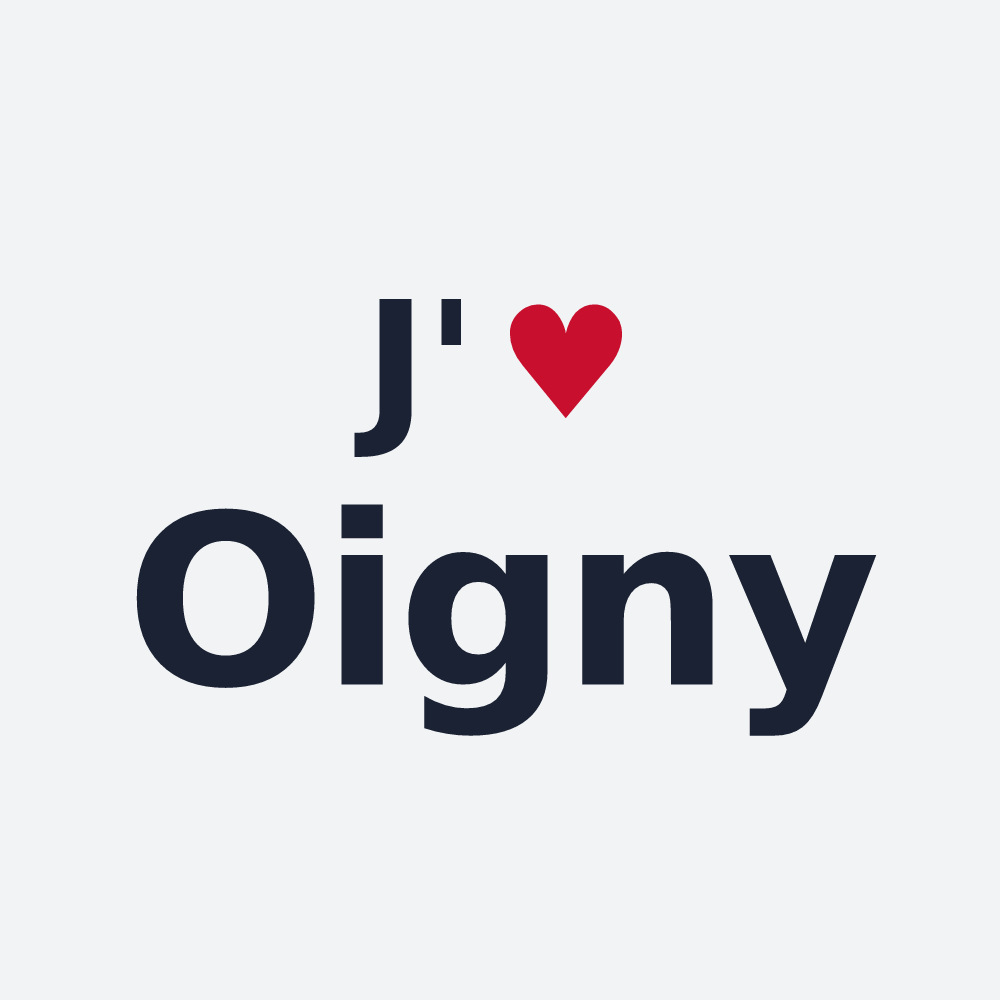 Poster personnalisé Oigny — design J'aime Oigny
