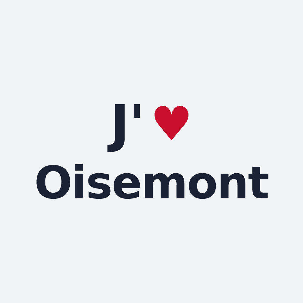 Poster personnalisé Oisemont — design « J'aime Oisemont » imprimé sur le poster