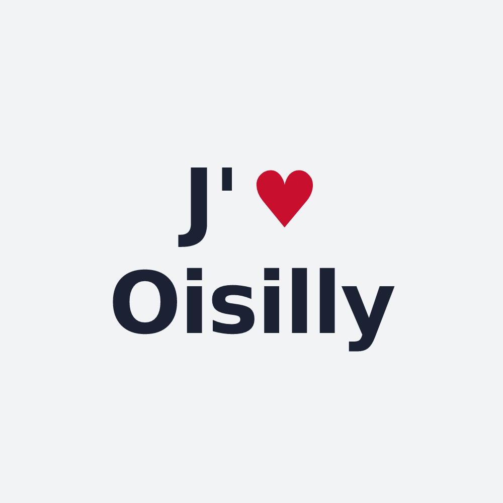 Poster personnalisé Oisilly — design « J'aime Oisilly » imprimé sur le poster