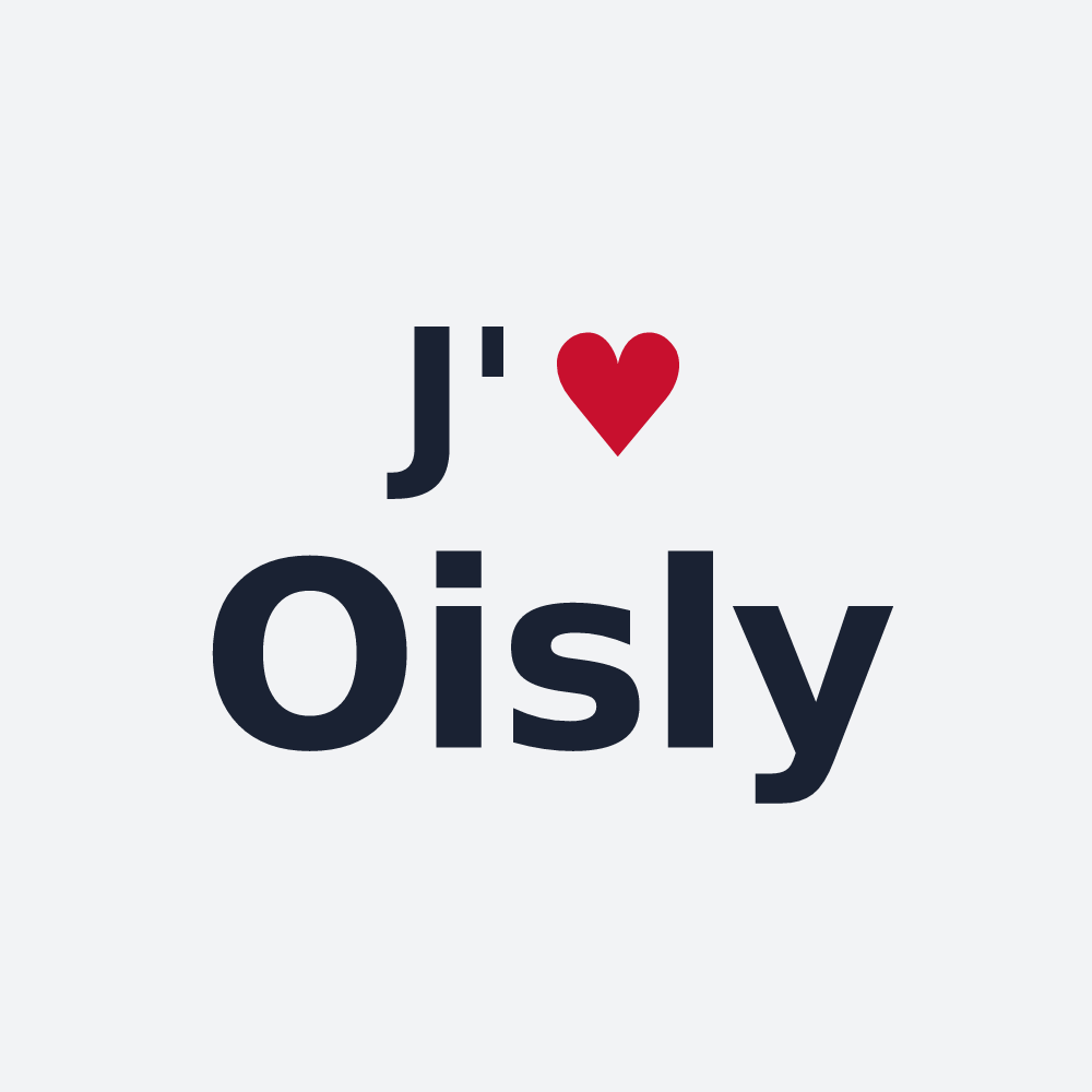 Poster personnalisé Oisly — design « J'aime Oisly » imprimé sur le poster
