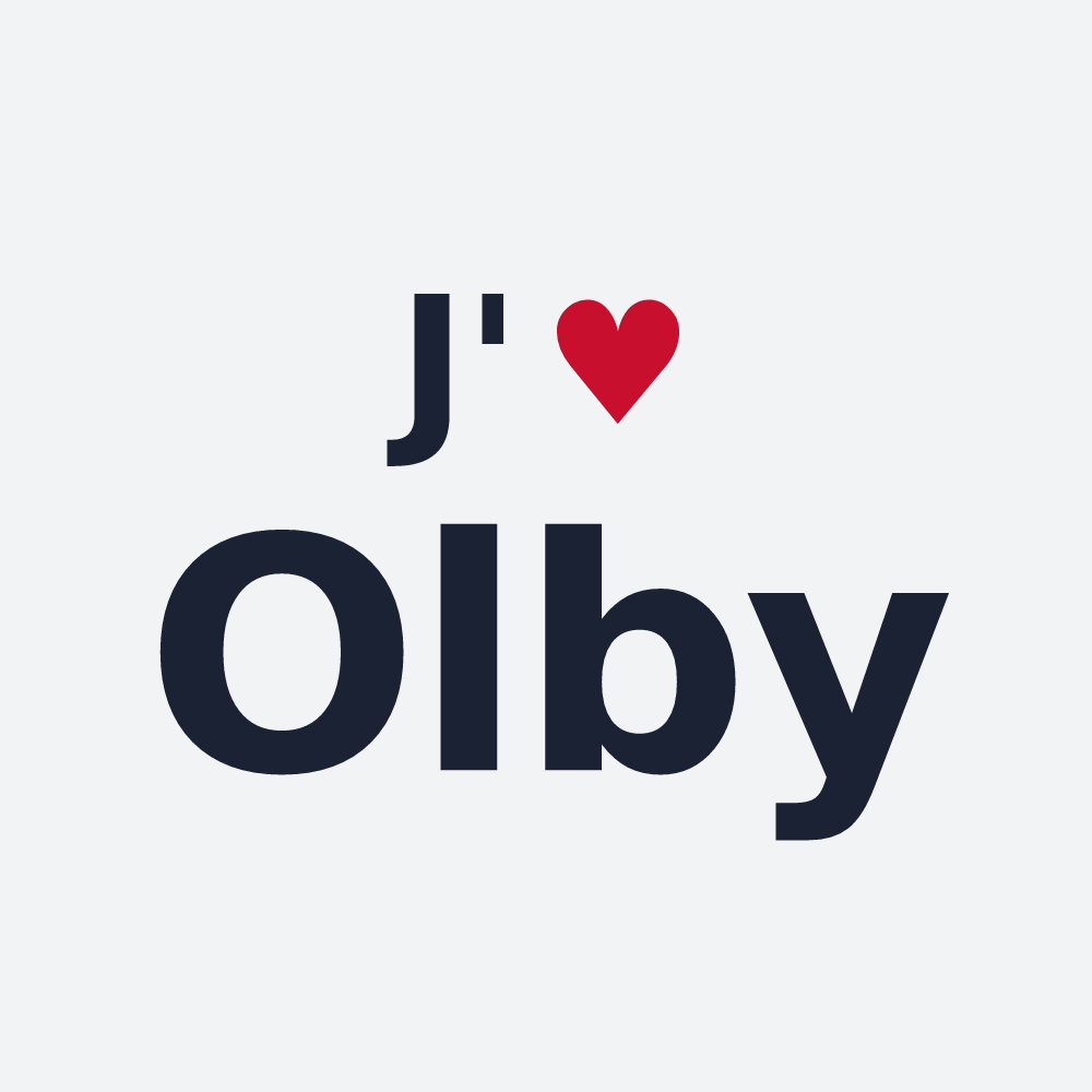 Poster personnalisé Olby — design « J'aime Olby » imprimé sur le poster