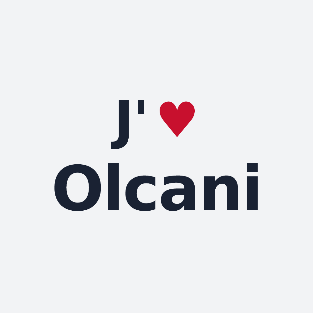 Poster personnalisé Olcani — design « J'aime Olcani » imprimé sur le poster
