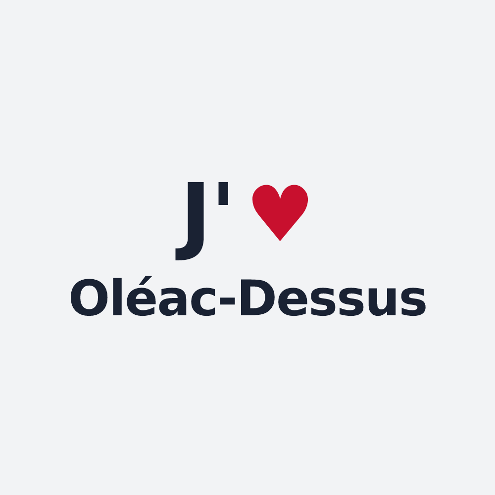 Poster personnalisé Oléac-Dessus — design J'aime Oléac-Dessus