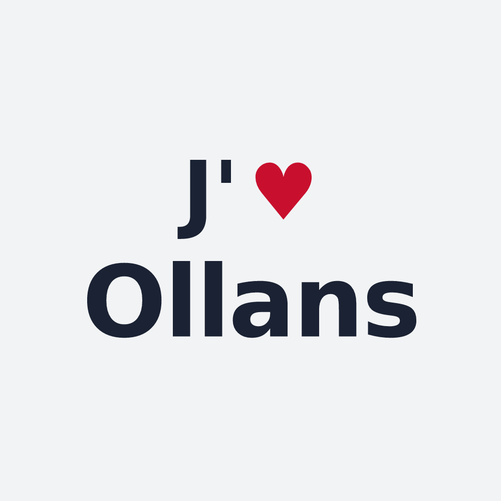 Poster personnalisé Ollans — design « J'aime Ollans » imprimé sur le poster