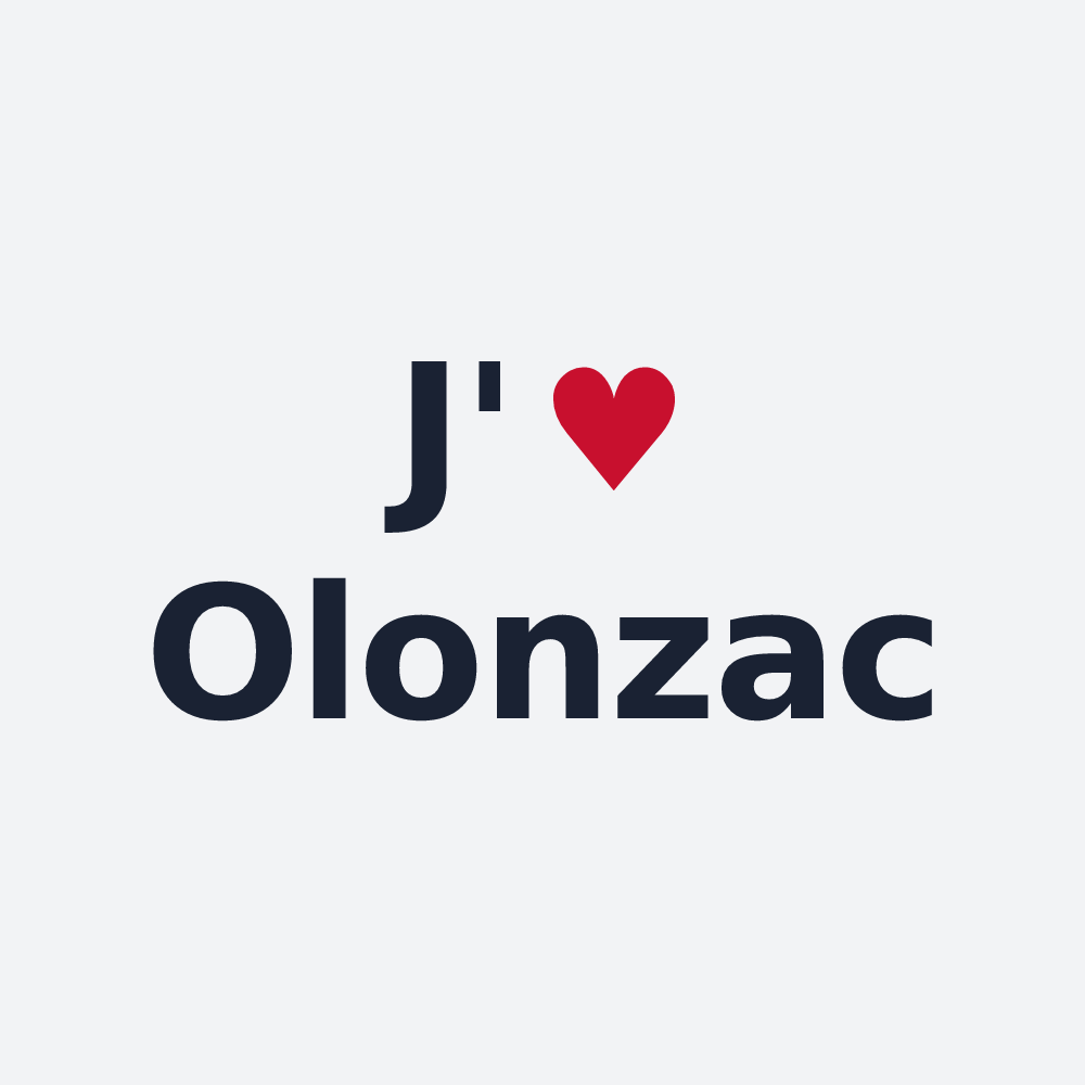 Poster personnalisé Olonzac — design « J'aime Olonzac » imprimé sur le poster