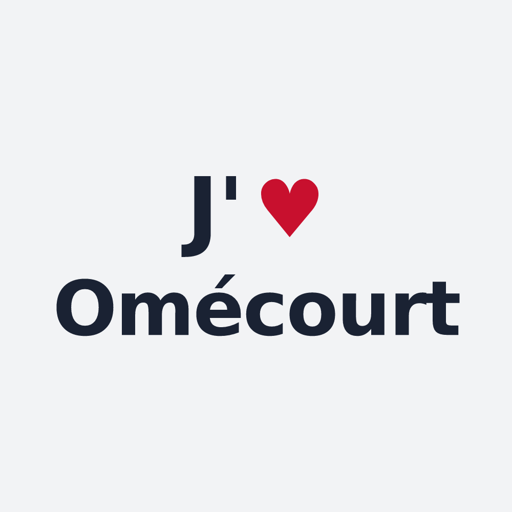 Poster personnalisé Omécourt — design « J'aime Omécourt » imprimé sur le poster