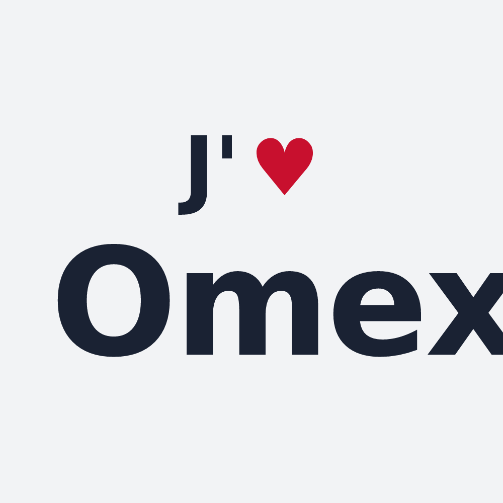 Poster personnalisé Omex — design « J'aime Omex » imprimé sur le poster