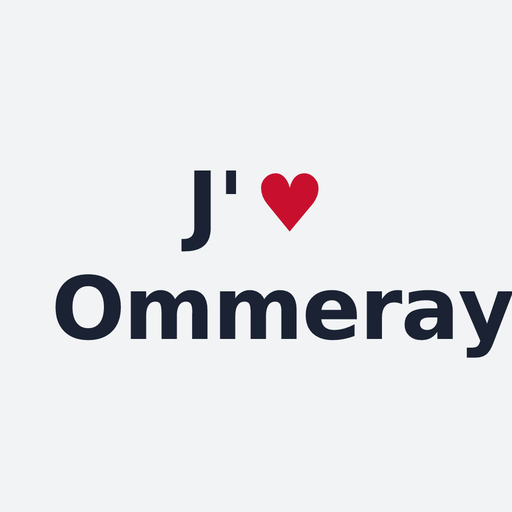 Poster personnalisé Ommeray — design « J'aime Ommeray » imprimé sur le poster