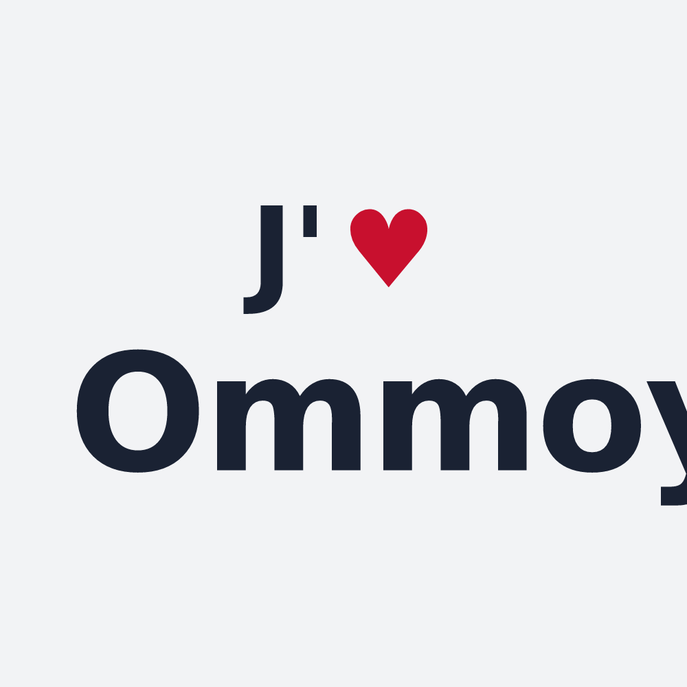 Poster personnalisé Ommoy — design « J'aime Ommoy » imprimé sur le poster