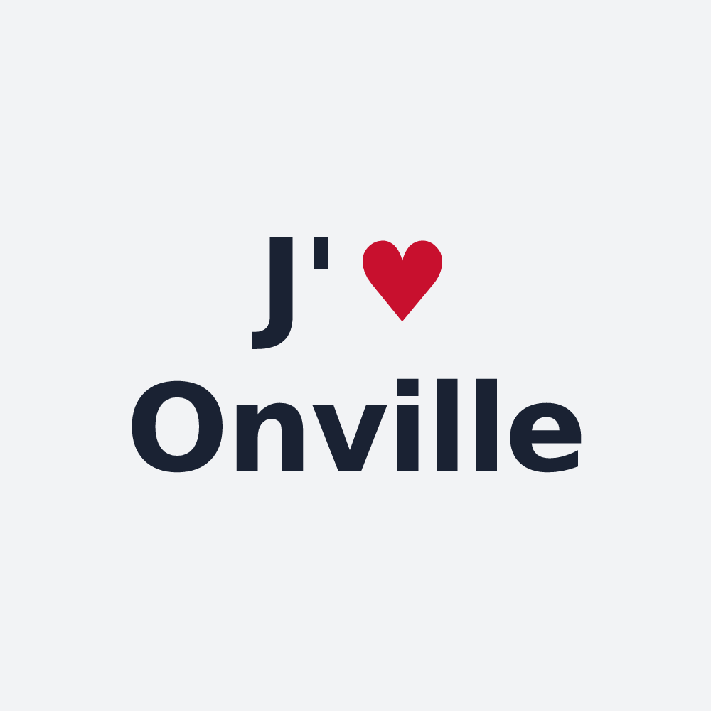 Poster personnalisé Onville — design « J'aime Onville » imprimé sur le poster