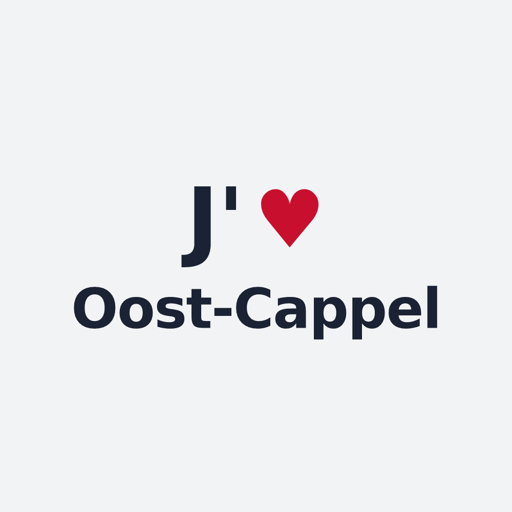 Poster personnalisé Oost-Cappel — design « J'aime Oost-Cappel » imprimé sur le poster