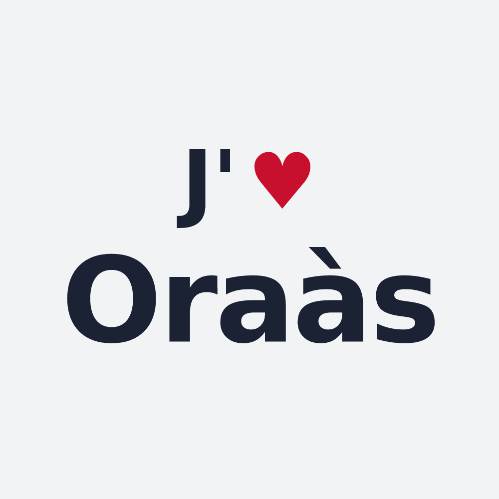 Poster personnalisé Oraàs — design J'aime Oraàs