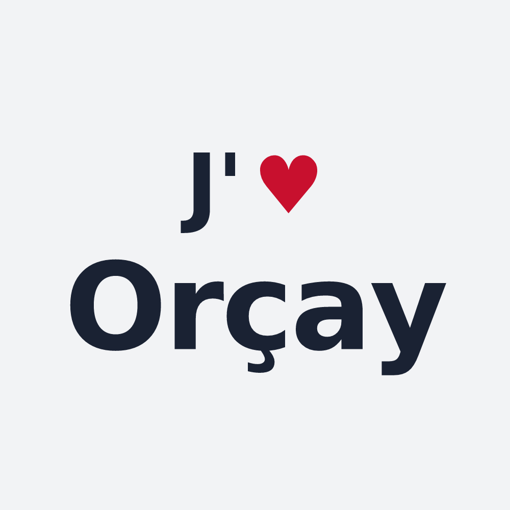 Poster personnalisé Orçay — design « J'aime Orçay » imprimé sur le poster