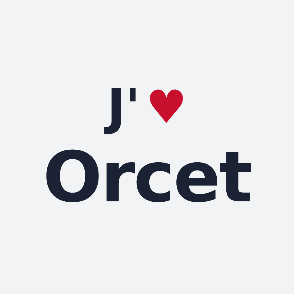 Poster personnalisé Orcet — design J'aime Orcet