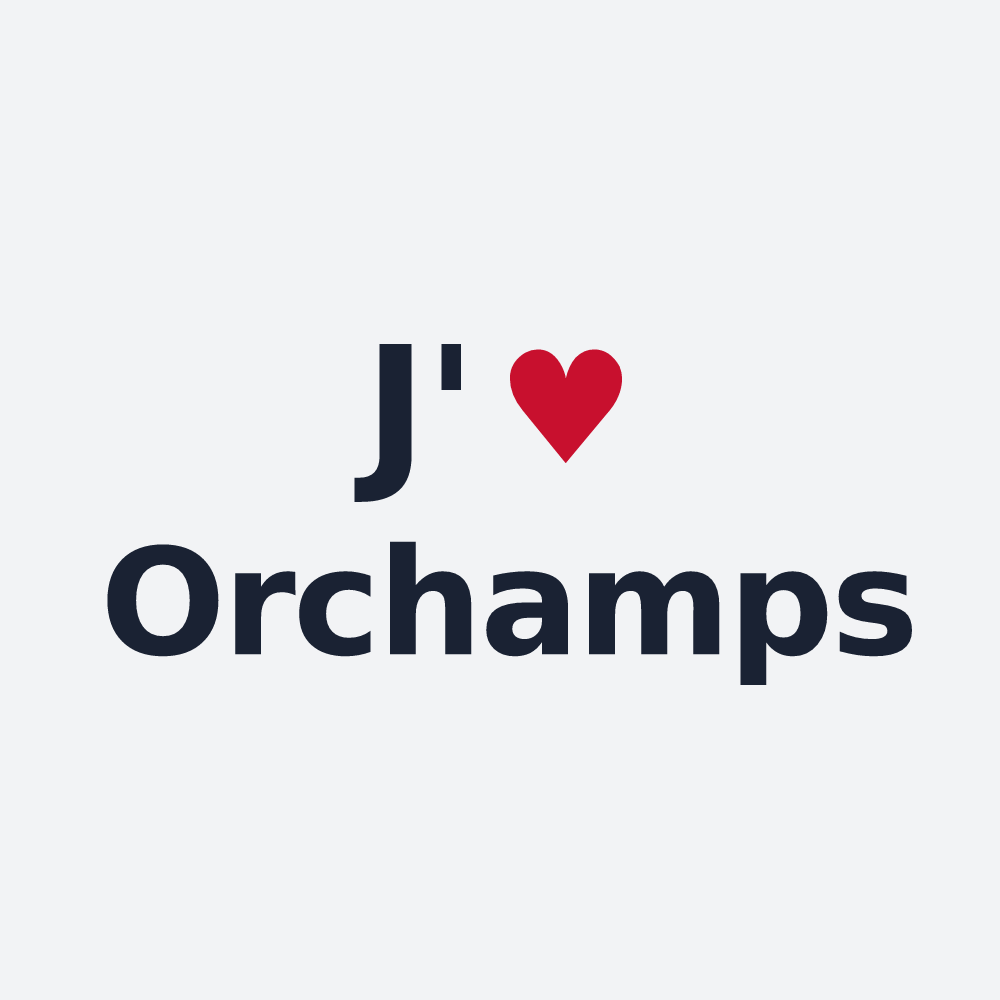 Poster personnalisé Orchamps — design J'aime Orchamps
