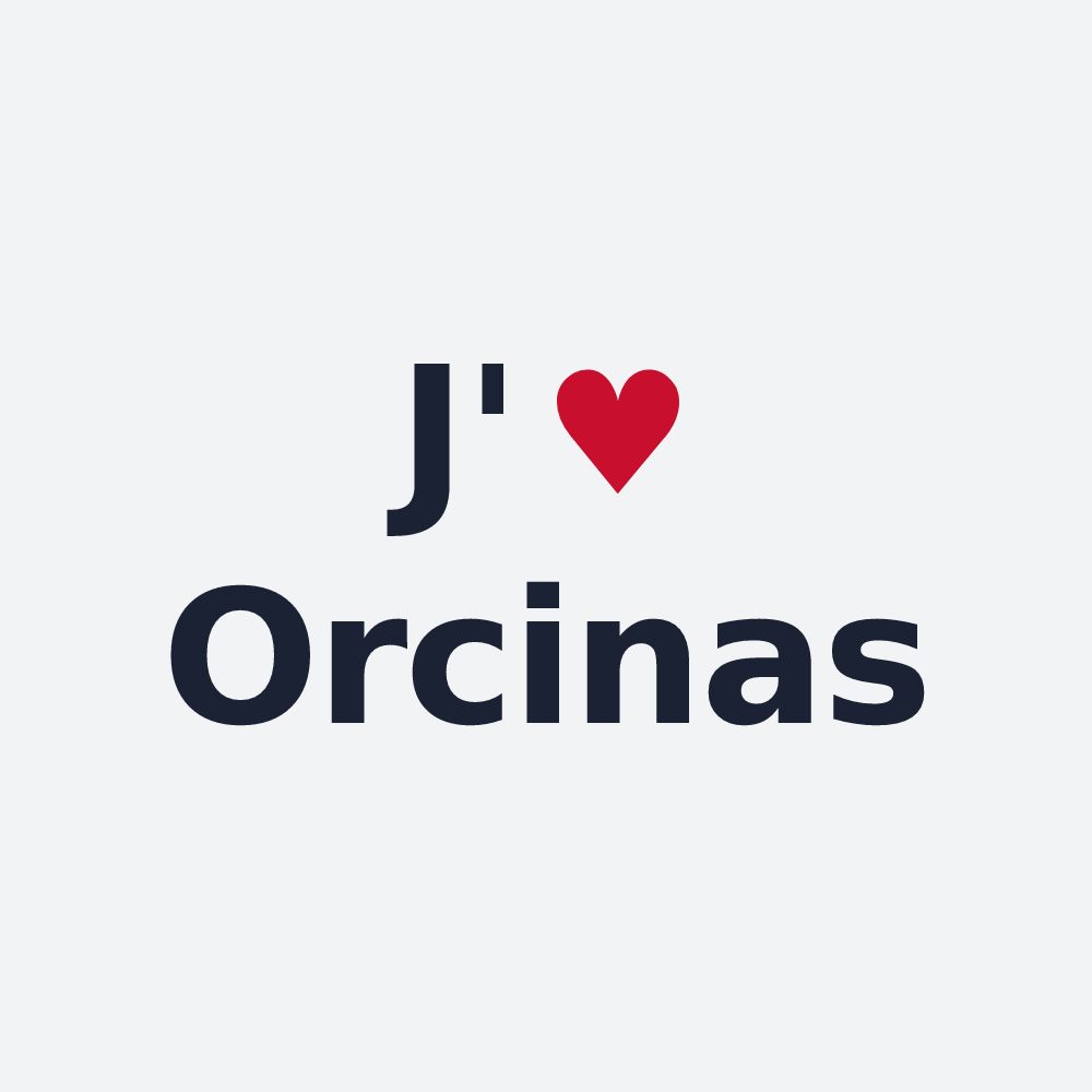 Poster personnalisé Orcinas — design « J'aime Orcinas » imprimé sur le poster