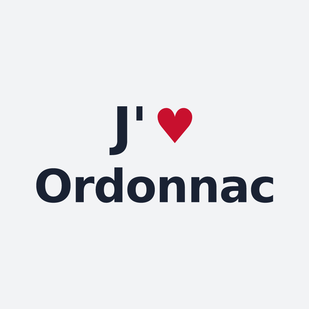 Poster personnalisé Ordonnac — design « J'aime Ordonnac » imprimé sur le poster