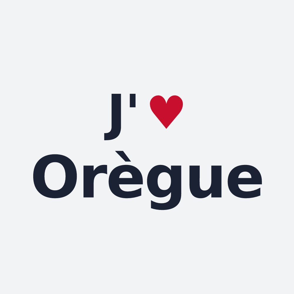 Poster personnalisé Orègue — design J'aime Orègue