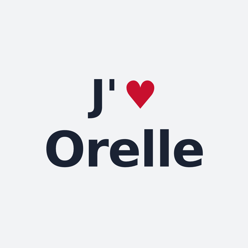Poster personnalisé Orelle — design « J'aime Orelle » imprimé sur le poster