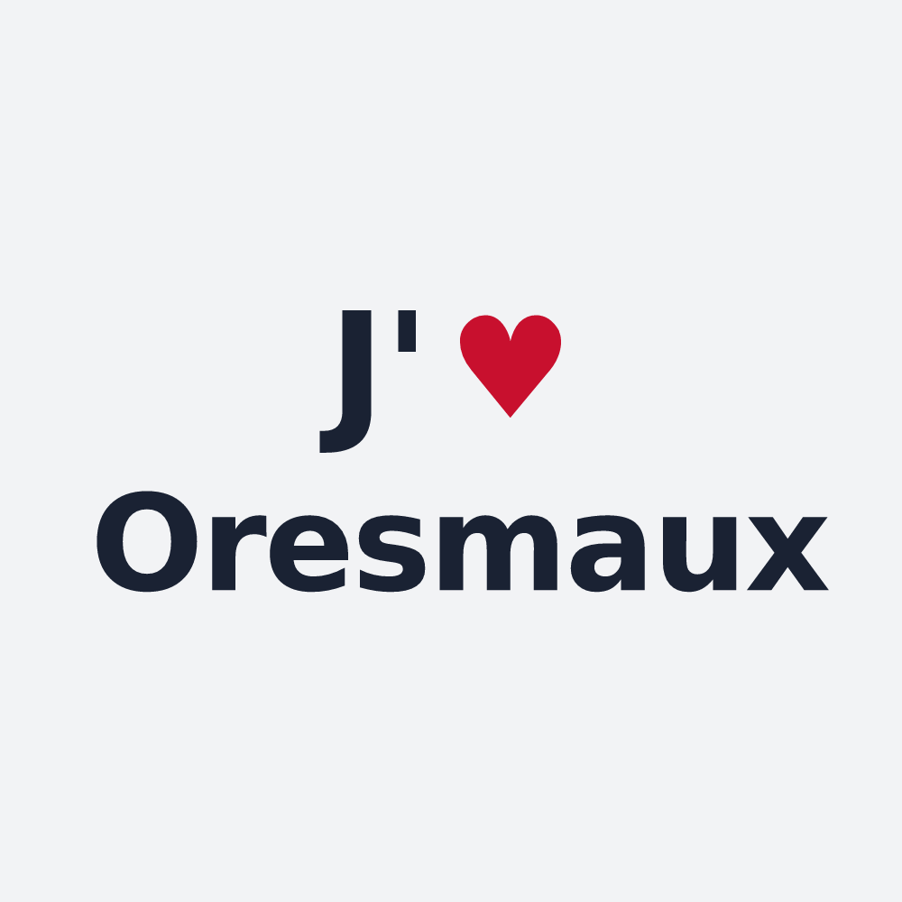Poster personnalisé Oresmaux — design « J'aime Oresmaux » imprimé sur le poster