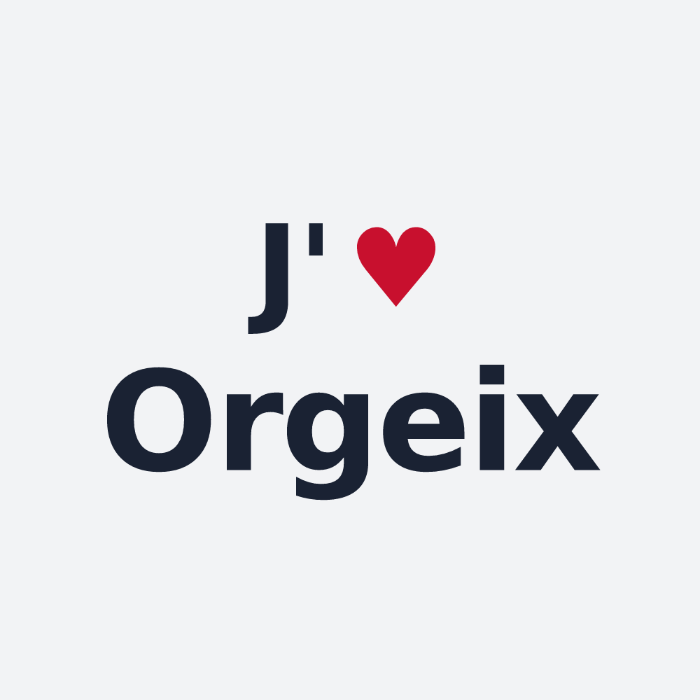 Poster personnalisé Orgeix — design J'aime Orgeix
