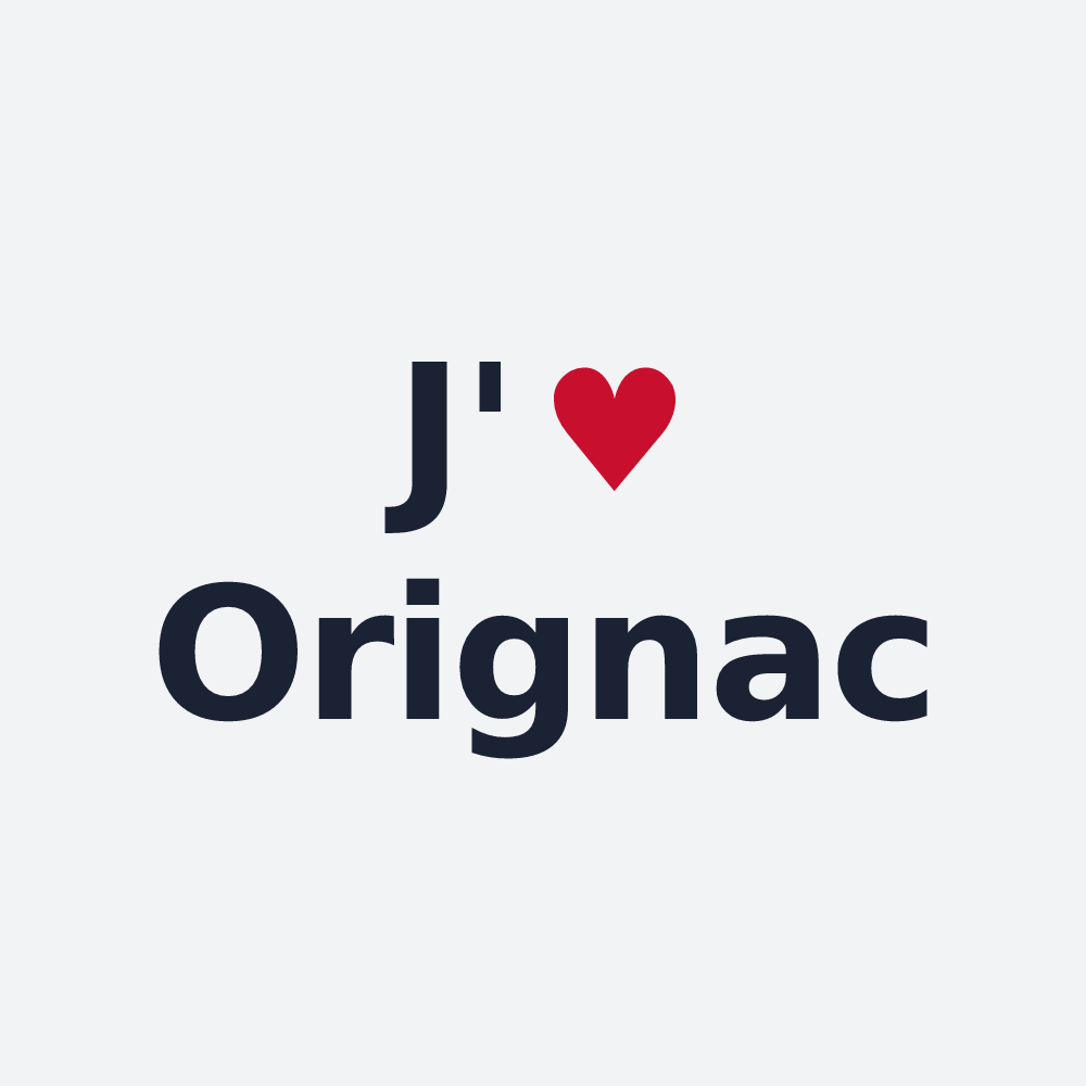 Poster personnalisé Orignac — design J'aime Orignac