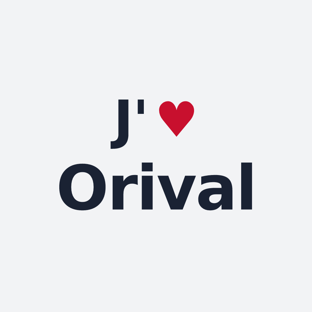 Poster personnalisé Orival — design « J'aime Orival » imprimé sur le poster