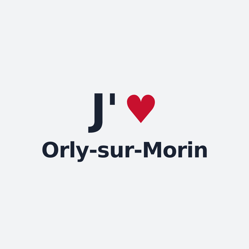 Poster personnalisé Orly-sur-Morin — design « J'aime Orly-sur-Morin » imprimé sur le poster