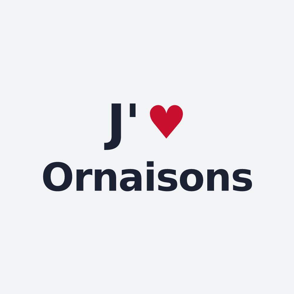 Poster personnalisé Ornaisons — design J'aime Ornaisons