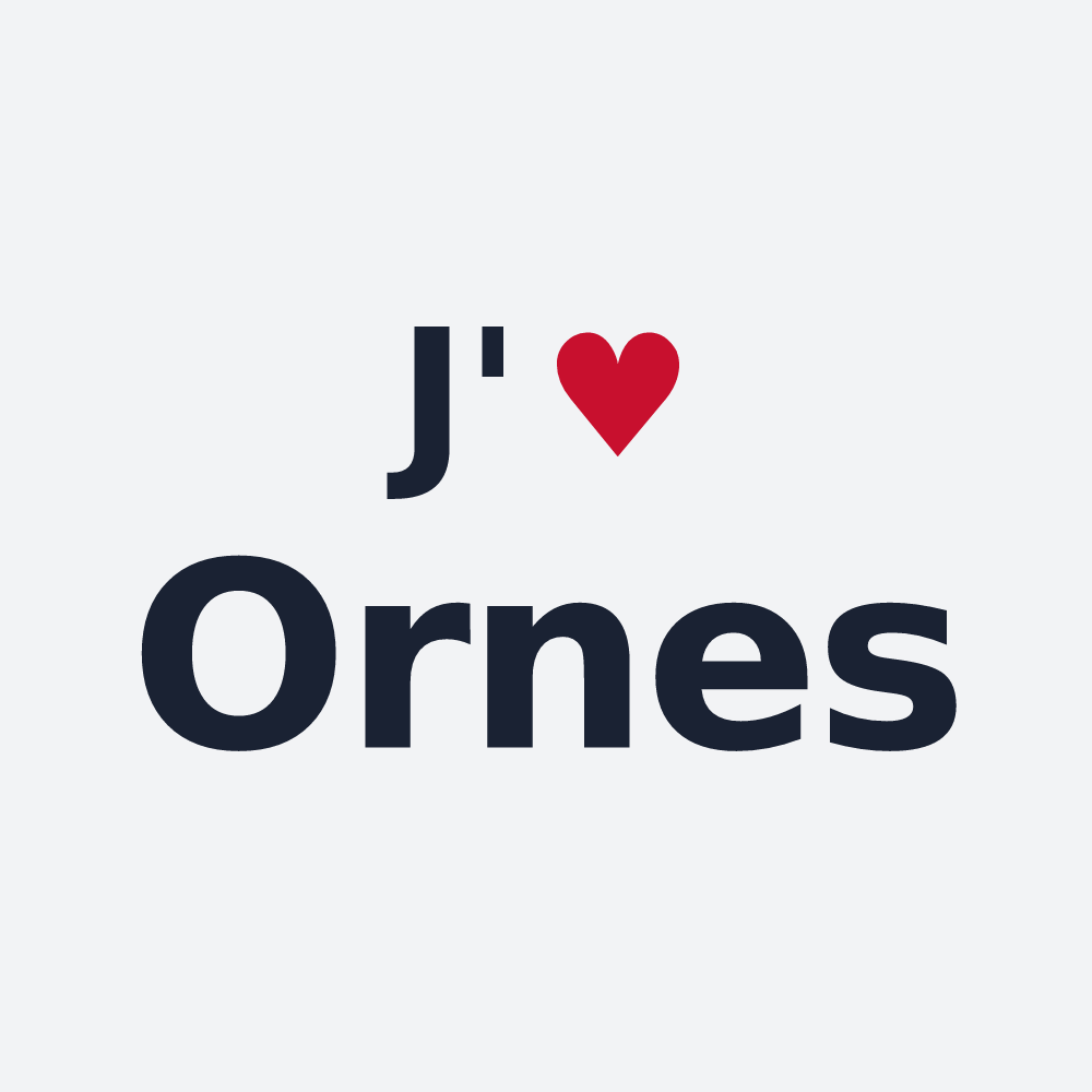 Poster personnalisé Ornes — design « J'aime Ornes » imprimé sur le poster