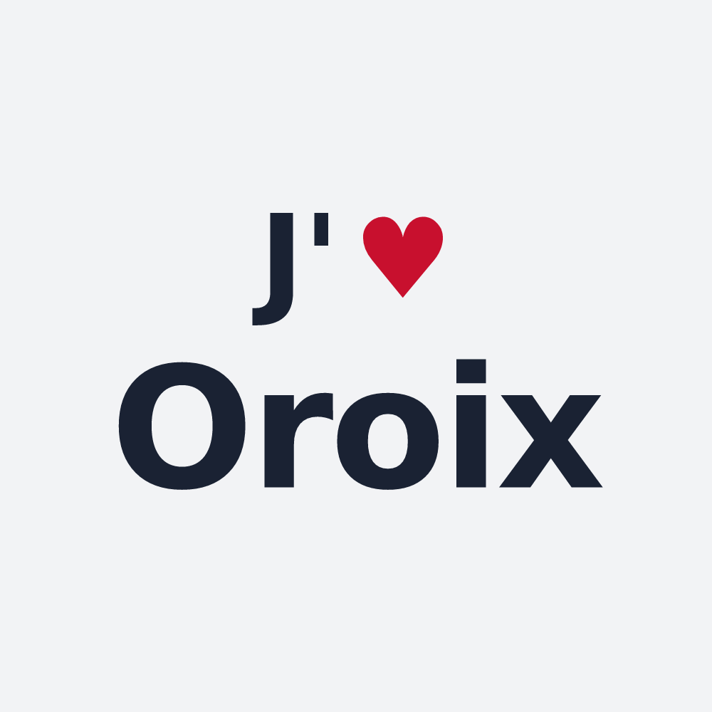 Poster personnalisé Oroix — design « J'aime Oroix » imprimé sur le poster