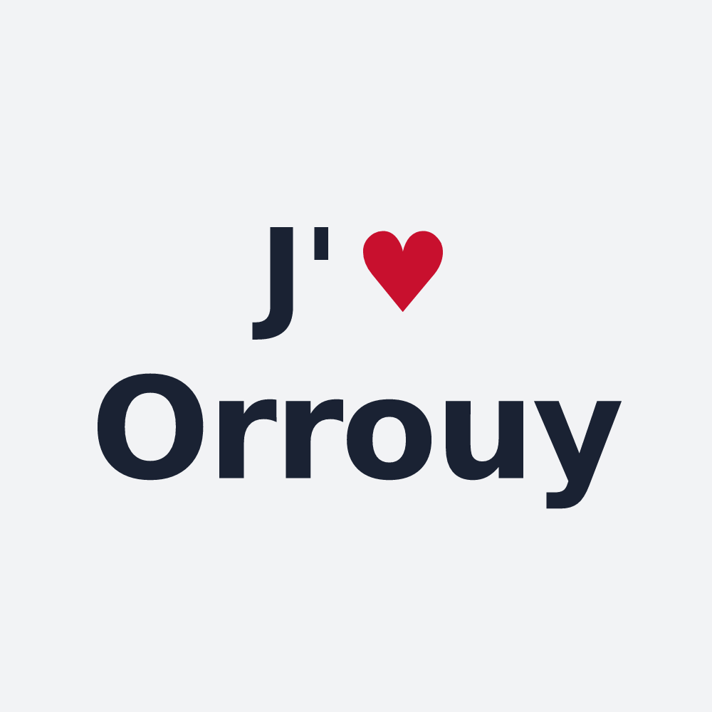 Poster personnalisé Orrouy — design « J'aime Orrouy » imprimé sur le poster