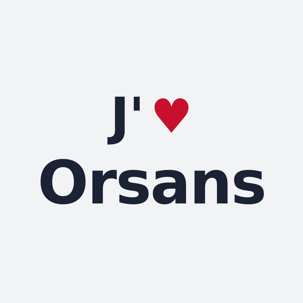 Poster personnalisé Orsans — design « J'aime Orsans » imprimé sur le poster