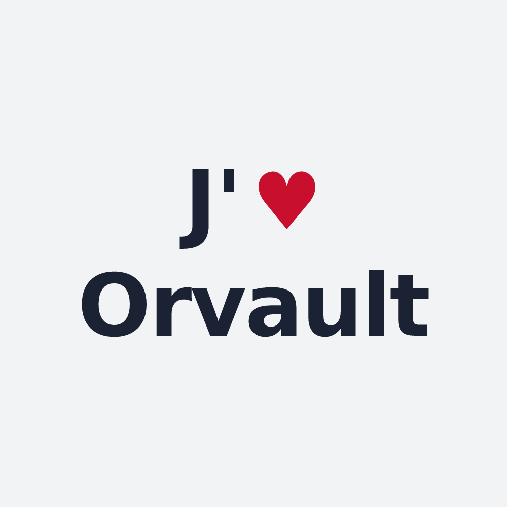 Poster personnalisé Orvault — design « J'aime Orvault » imprimé sur le poster