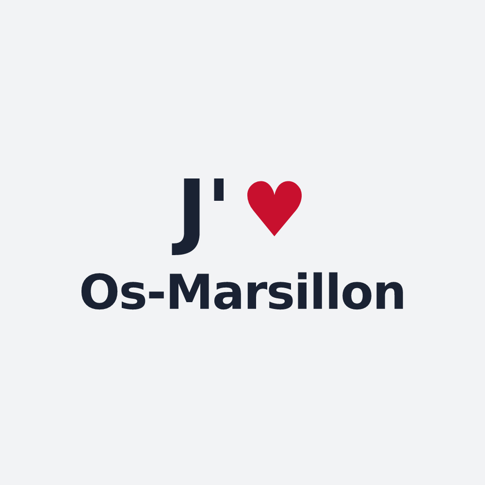 Poster personnalisé Os-Marsillon — design J'aime Os-Marsillon