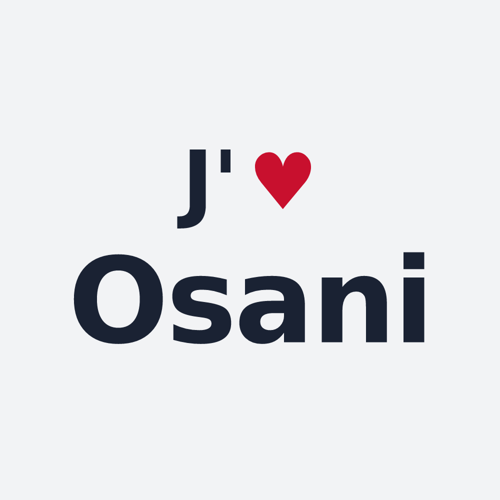 Poster personnalisé Osani — design « J'aime Osani » imprimé sur le poster